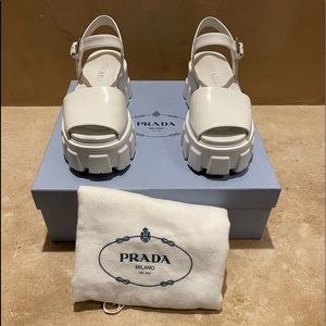 Prada monolith brushed sandals.